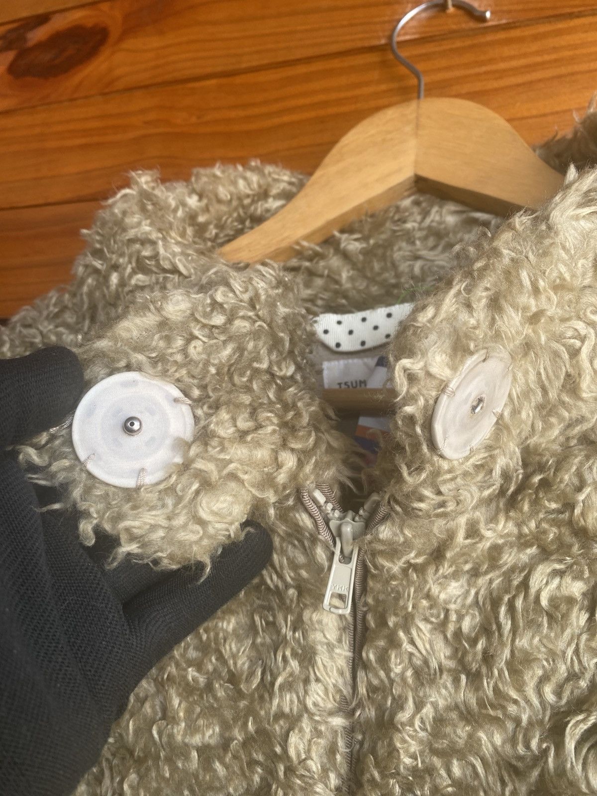 Issey Miyake Vintage Tsumori Chisato Curly Fleece Jacket Beige Japanese Size US M / EU 48-50 / 2 - 12 Thumbnail