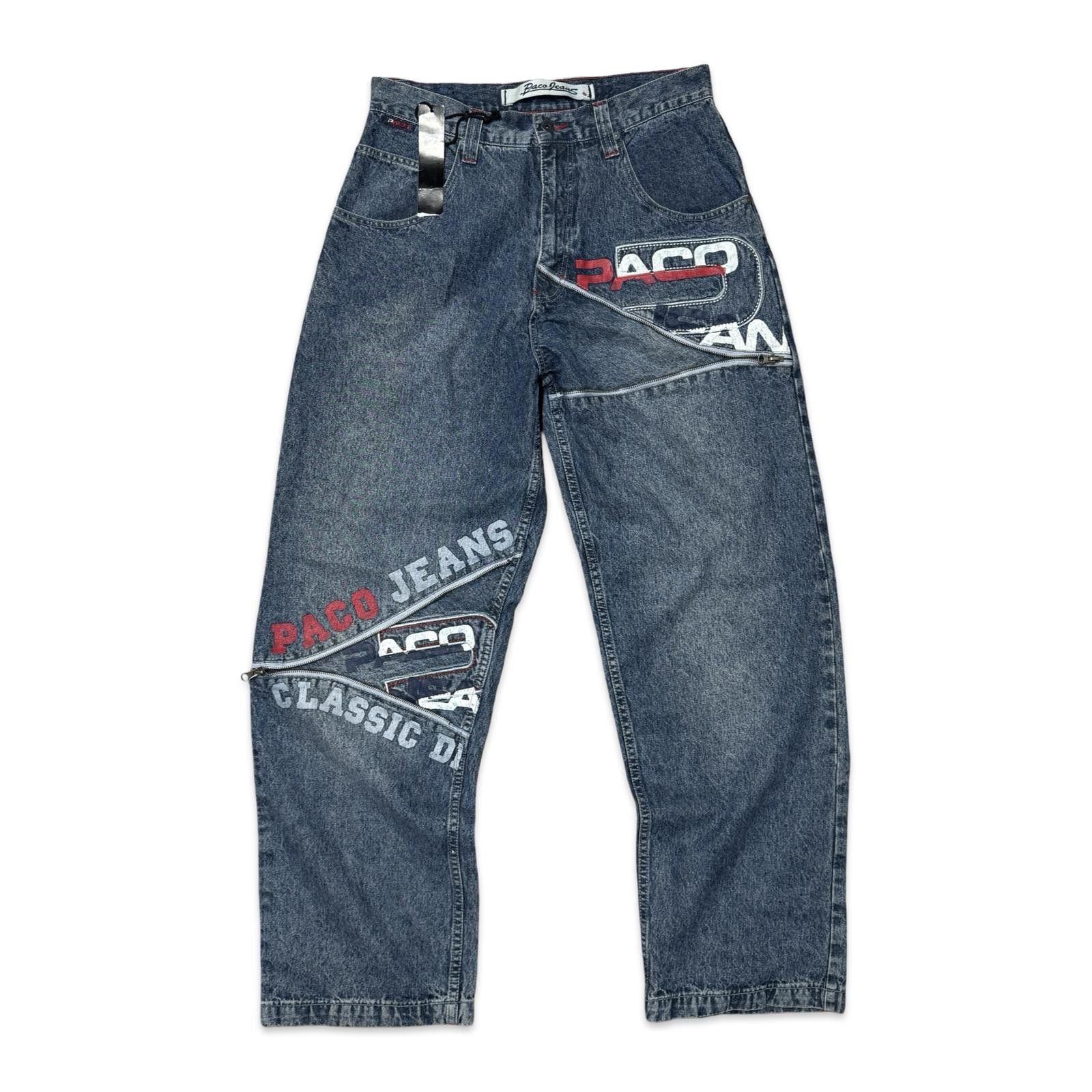 Pacsun Paco Jeans Classic Zipper Screenprinted Baggy Denim Size US 34 / EU 50 - 1 Thumbnail