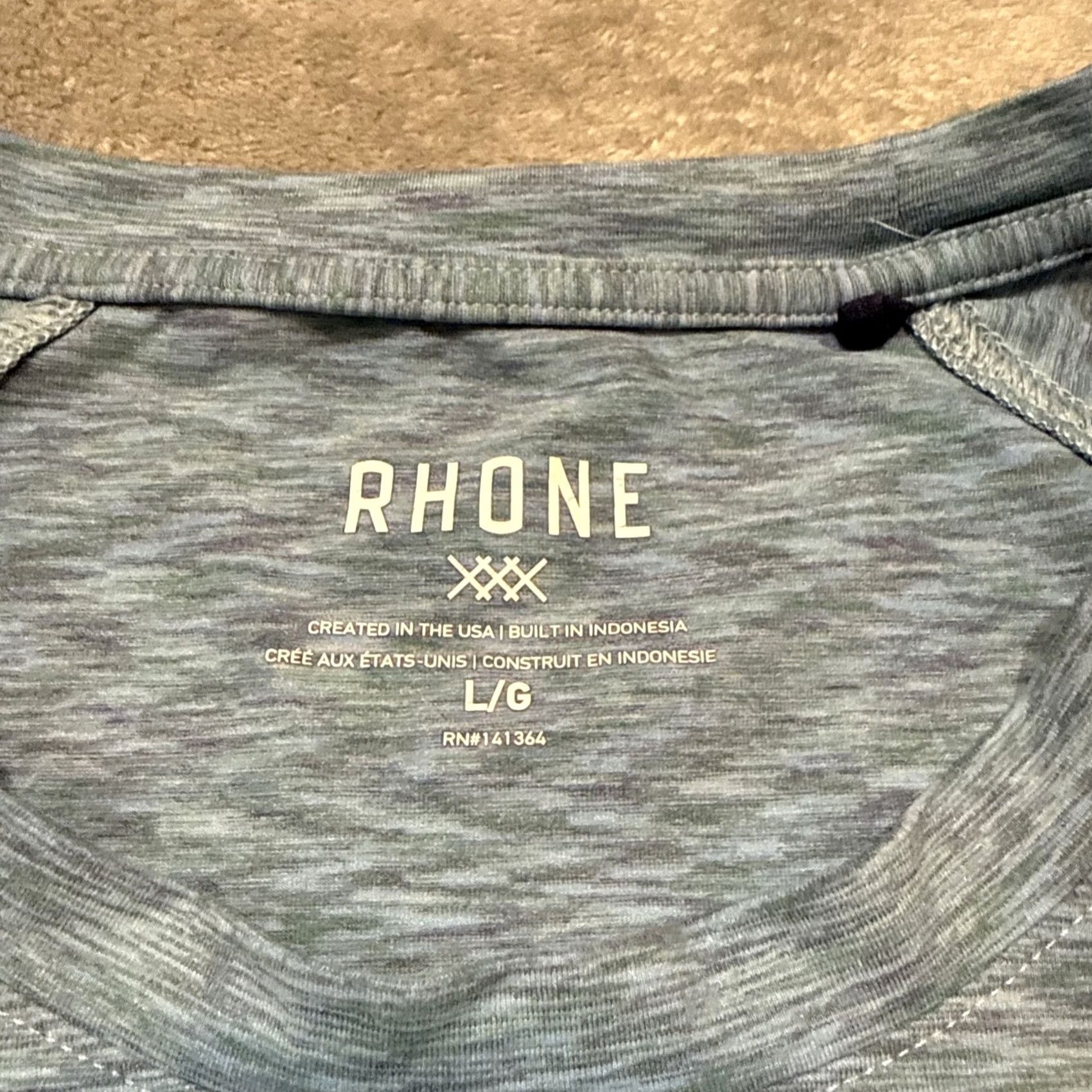 Rhone Rhone Shirt Mens Large Blue Reign Long Sleeve Performance Training Athleisure Size US L / EU 52-54 / 3 - 3 Thumbnail