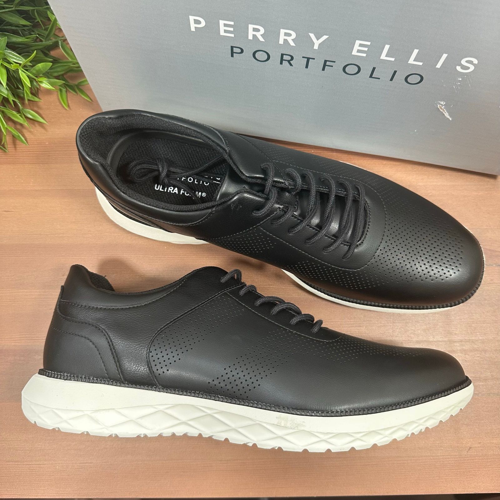 Perry Ellis Portfolio Men's Casual Black Shoes Size 13, Men's