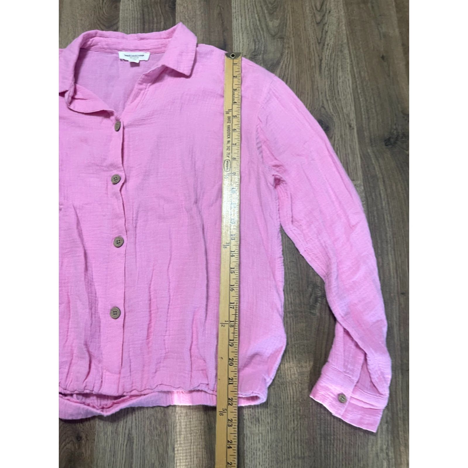 Vintage Beach Lunch Lounge Shirt Women's Small Pink Long Sleeve Button Up Size S / US 4 / IT 40 - 7 Thumbnail