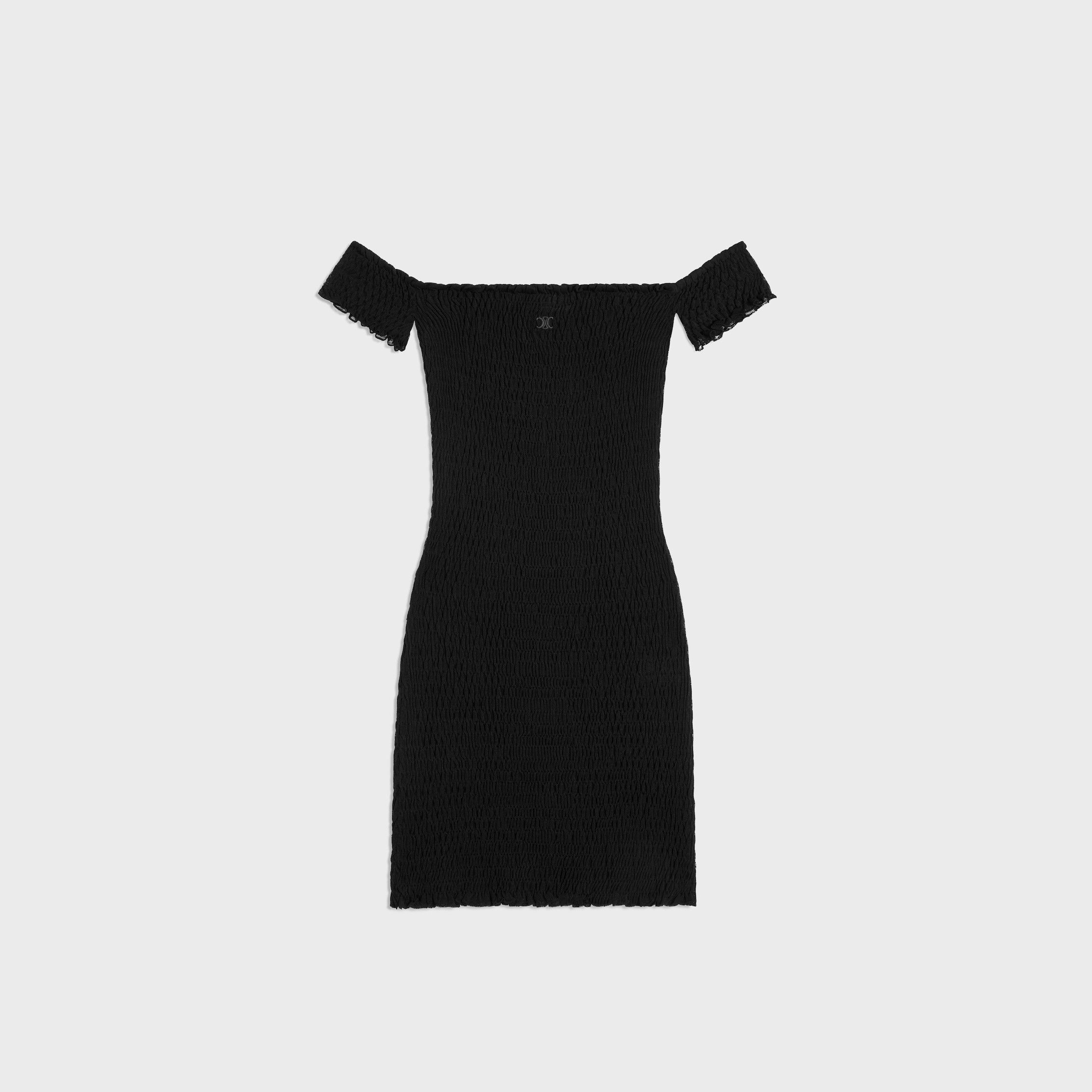 Celine TRIOMPHE MINI DRESS IN GAUFFERED SILK black Size L / US 10 / IT 46 - 1 Thumbnail