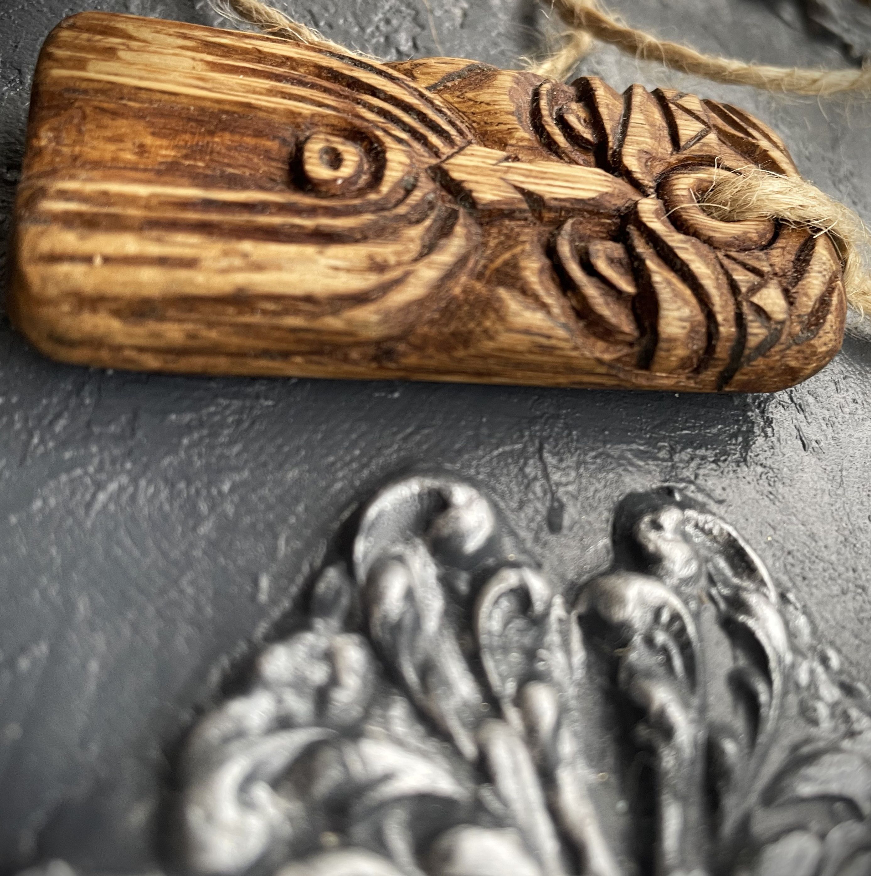 Other Viking Thor Wooden Pendant Hand Carved Norse Necklace Size ONE SIZE - 4 Thumbnail