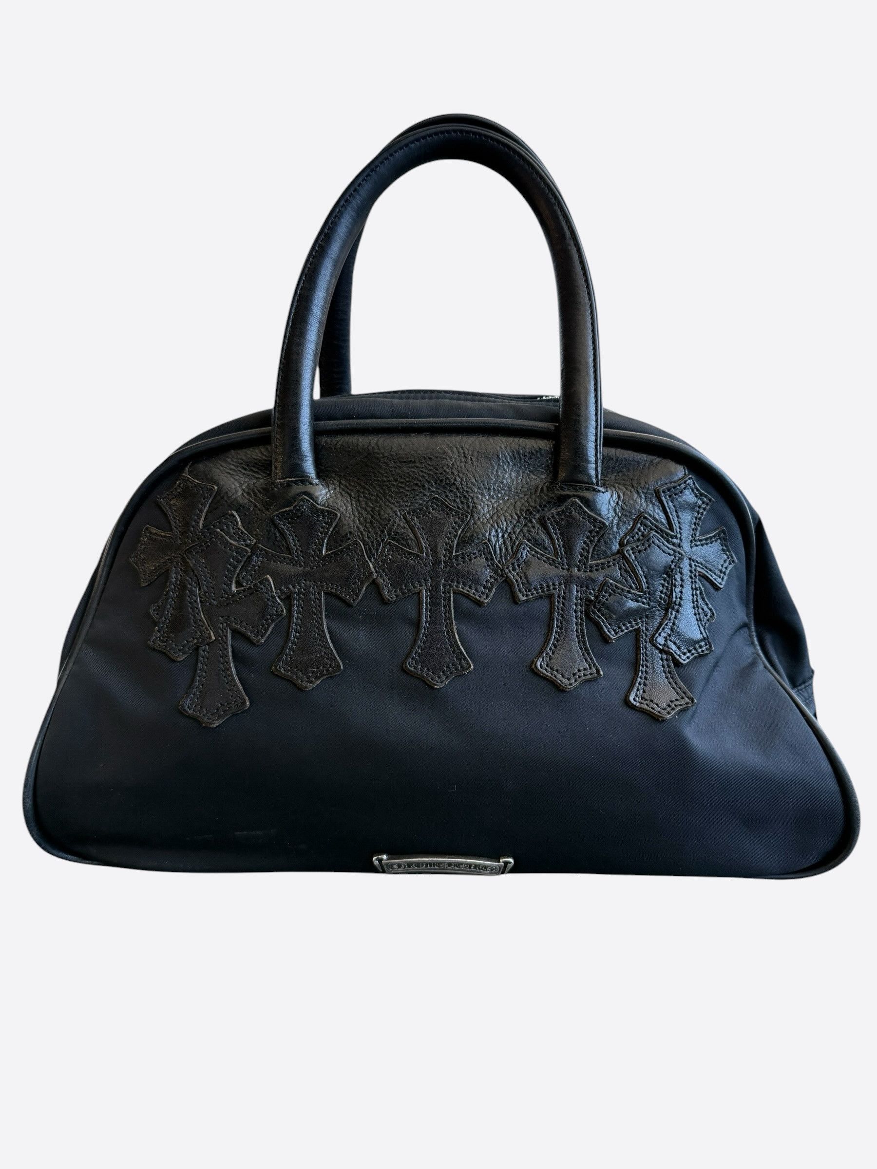 Chrome Hearts Chrome Hearts Black Leather & Nylon Cross Patch Bowling Bag Size ONE SIZE - 3 Thumbnail