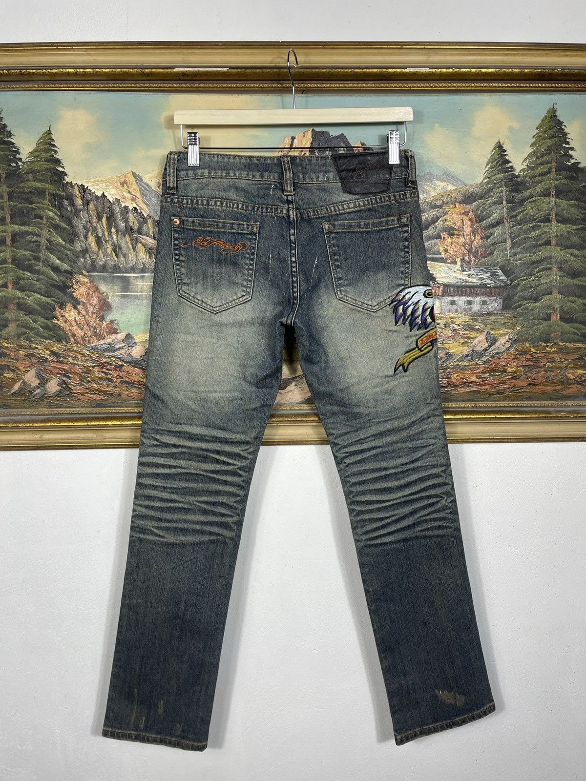 Ed Hardy Ed Hardy Vintage Y2k Washed Denim Trousers Jeans Drip Swag Size 28" / US 6 / IT 42 - 2 Thumbnail