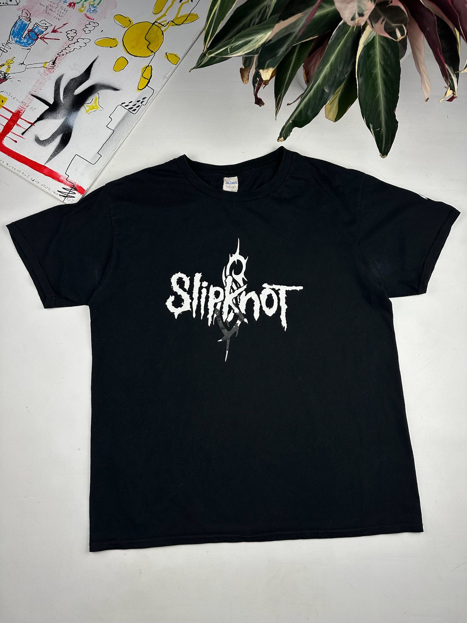 Band Tees Vintage Slipknot T Shirt Faded Black Distressed Band Tee Size US L / EU 52-54 / 3 - 1 Thumbnail