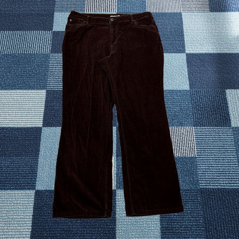 Vintage VINTAGE Dressbarn Women's Pants Brown Corduroy Wide Leg 35x30 Regular Inseam 30 Fall Spring Winter Workwear Casual Travel Mens Womens Girls Boys Size 36" / US 14 / IT 50 - 1 Thumbnail