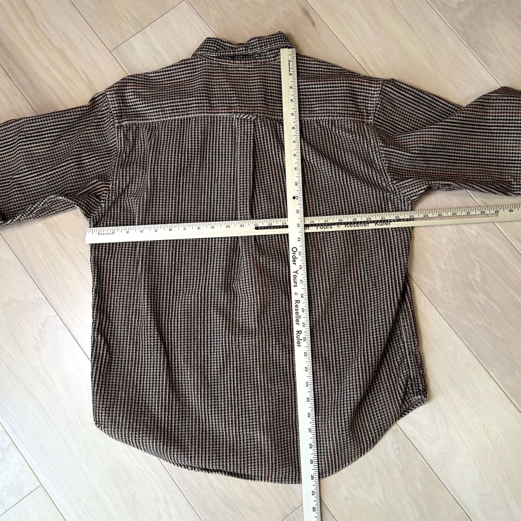 Disney VINTAGE Disney Mickey Outdoor Button-Down Shirt Men M Brown Flannel Cotton 90s Cartoon Embroidered Pocket Striped Size US M / EU 48-50 / 2 - 6 Thumbnail