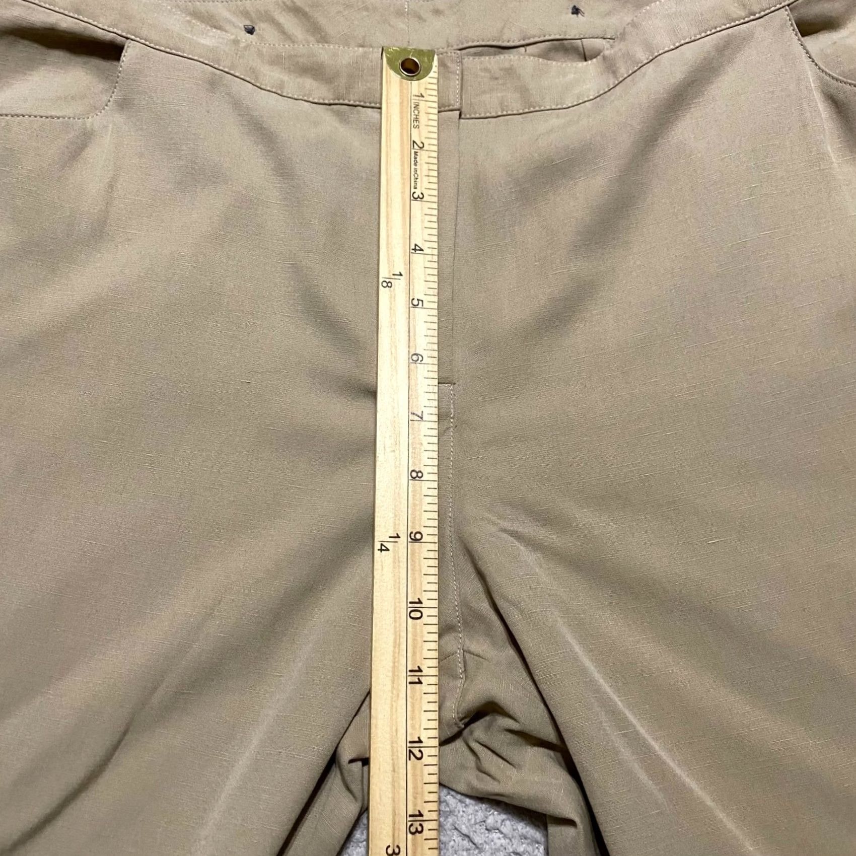 J. Jill J. Jill Womens Pants Beige High Rise Bootcut 14 Regular Inseam 31 Linen Lyocell Denim Chino Style Vintage No Size 24" / US 00 / IT 34 - 7 Thumbnail