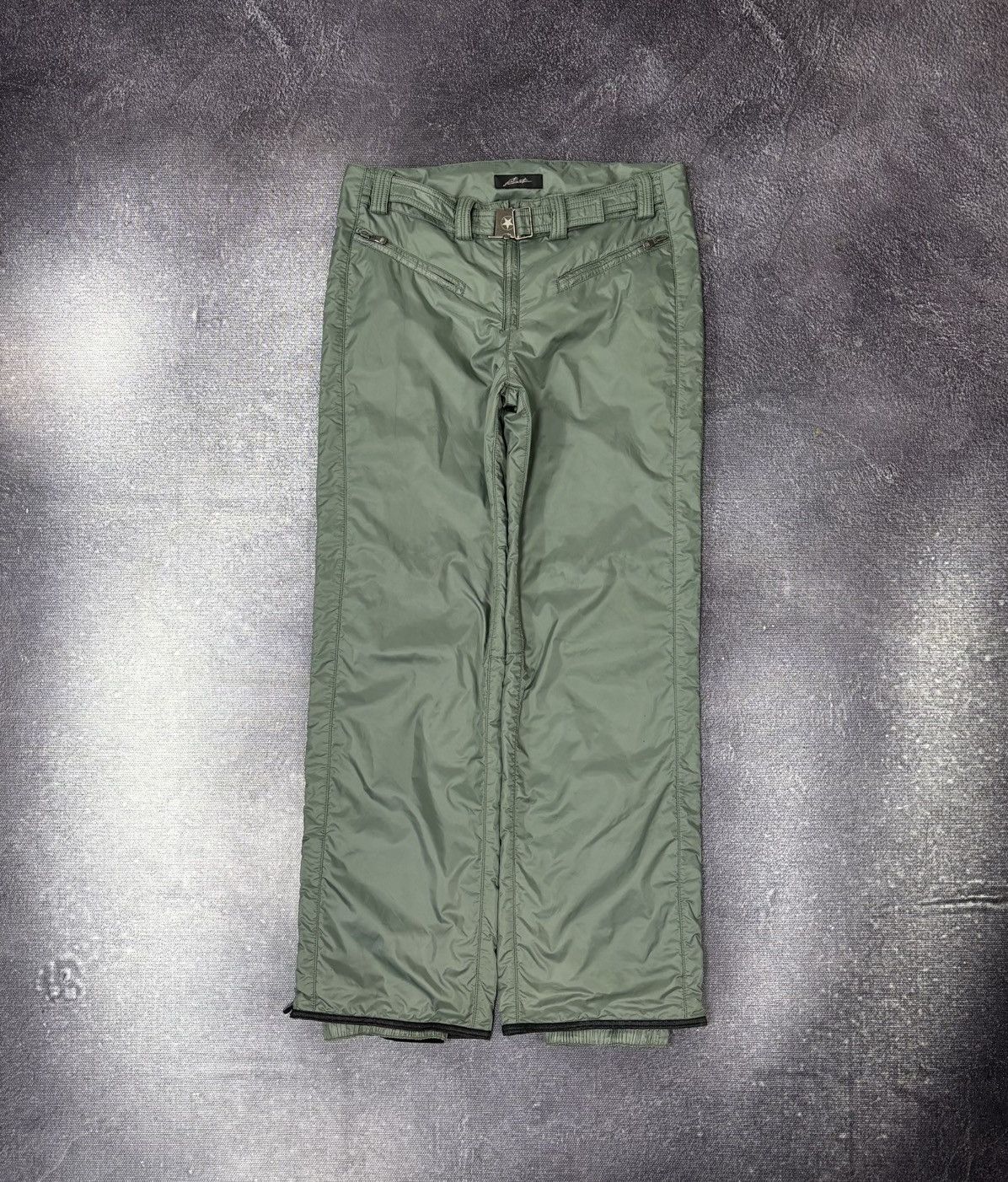 JET SET Jet Set Women’s Sage Green Star Belted Outdoor Ski Pants Size 32" / US 10 / IT 46 - 1 Thumbnail