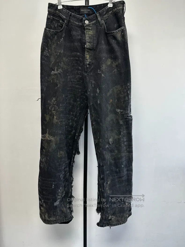 Other Balenciaga Size XS Solid Color Hole Denim Pants Size US 27 - 1 Thumbnail