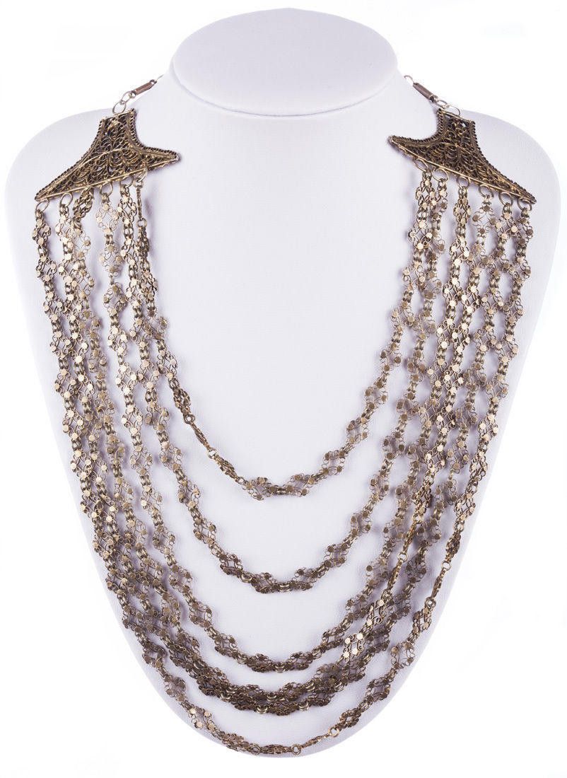 Sterling Silver Sterling Silver Filigree Chain Bib Necklace Size ONE SIZE - 1 Thumbnail
