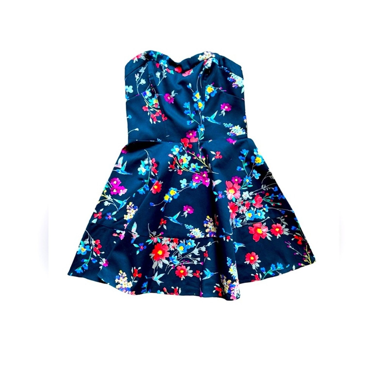 Express EXPRESS FLORAL STRAPLESS DRESS Size S / US 4 / IT 40 - 4 Thumbnail