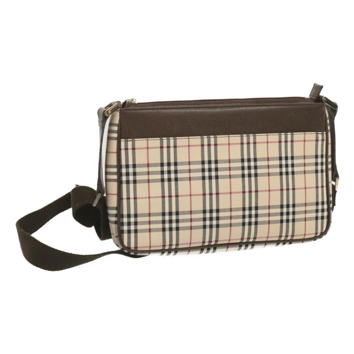 Burberry Nova Check Shoulder Bag Canvas Beige