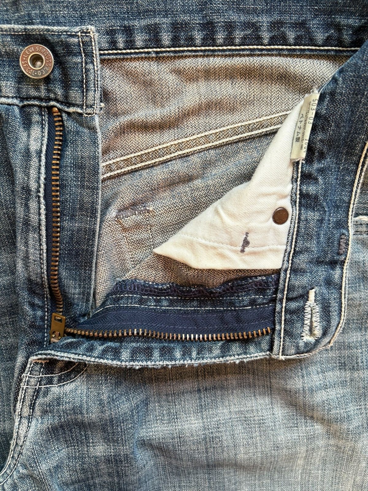 Levi's Vintage 90 Levis 503 Sick Mud Distressed Loose Baggy Jeans Size US 29 - 9 Thumbnail