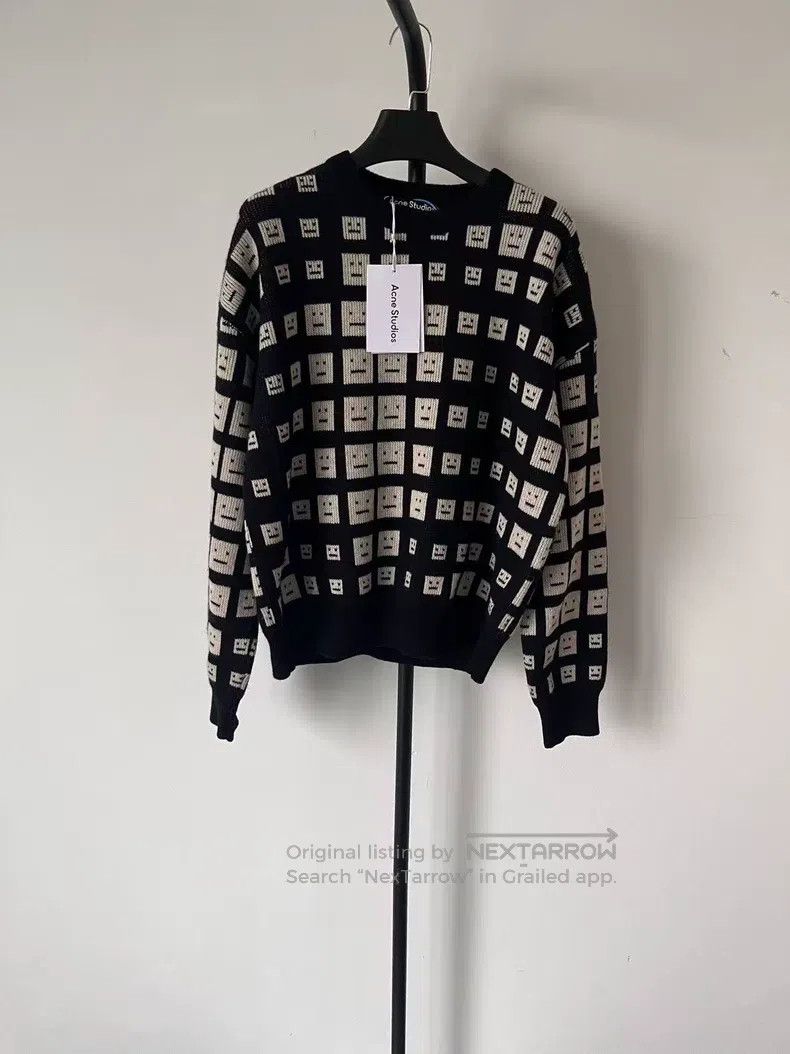 Acne Studios Acne Studios Smiley Face Motif Plaid Check Knit Sweater Size US XS / EU 42 / 0 - 1 Thumbnail