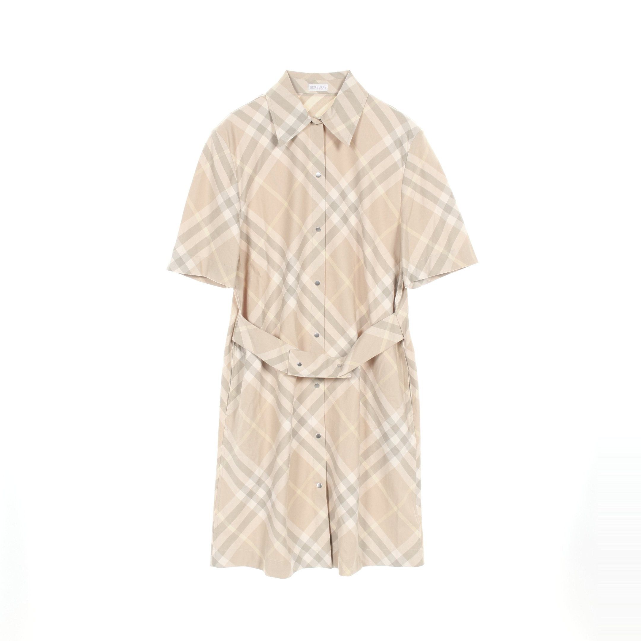 Burberry Burberry Nova Check Shirt Dress Cotton Beige Multicolor Size ONE SIZE - 1 Thumbnail