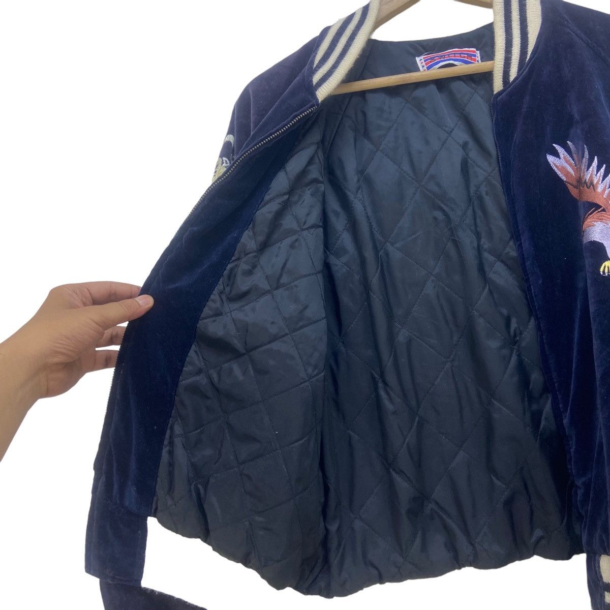 Japanese Brand Vintage Houston Navy Velvet Sukajan Souvenir Jacket Size US S / EU 44-46 / 1 - 12 Thumbnail