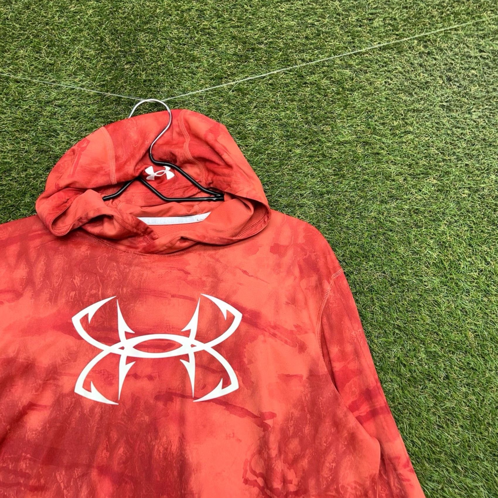 Under Armour Under Armour Iso Chill Shirt Mens L Red/Orange Chakra Camouflage Long Sleeve Hooded Fishing Outdoor Logo Pullover Mens Size US L / EU 52-54 / 3 - 3 Thumbnail
