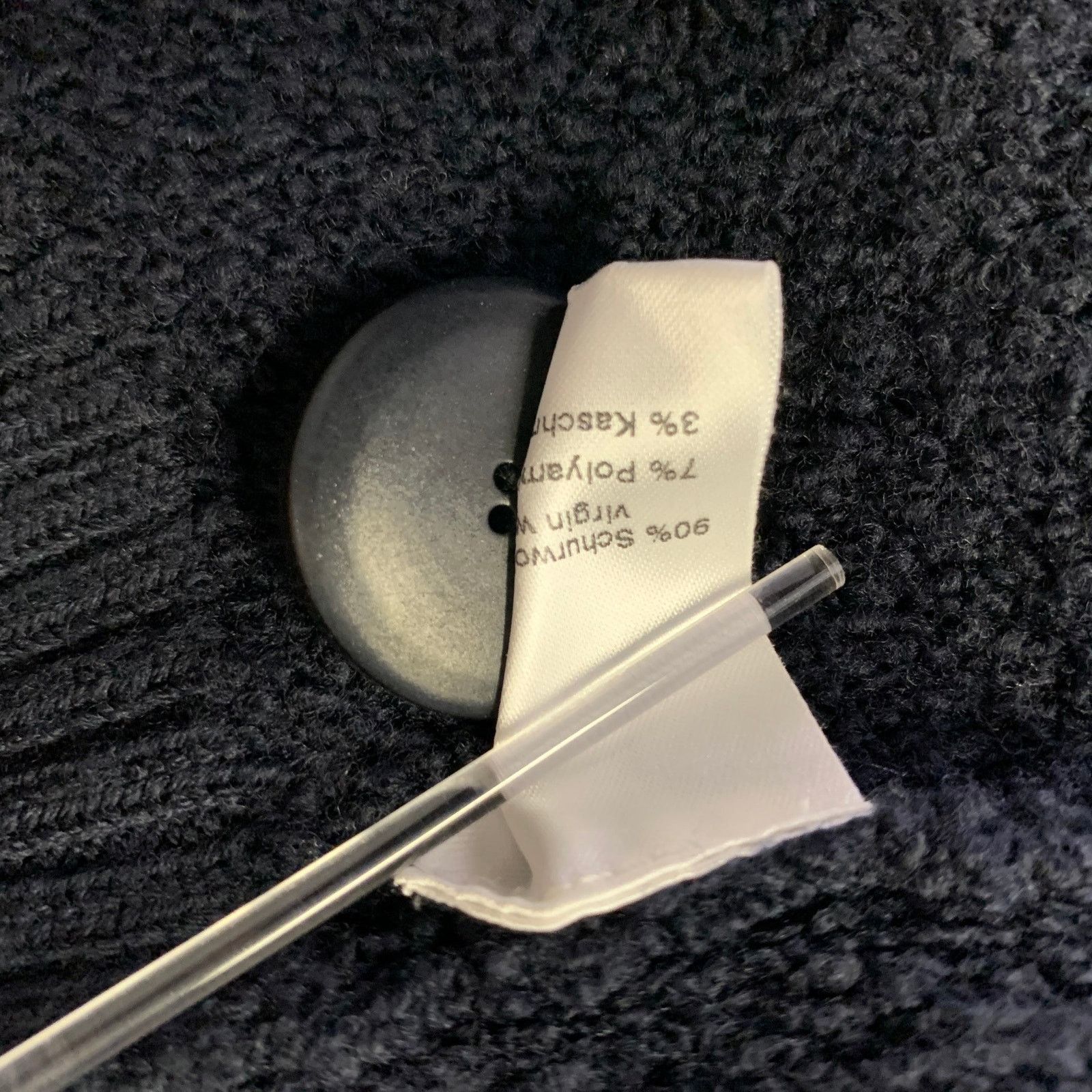 Akris AKRIS Size L Navy Wool Polyamide Cashmere Boucle Cardigan Size L / US 10 / IT 46 - 6 Thumbnail