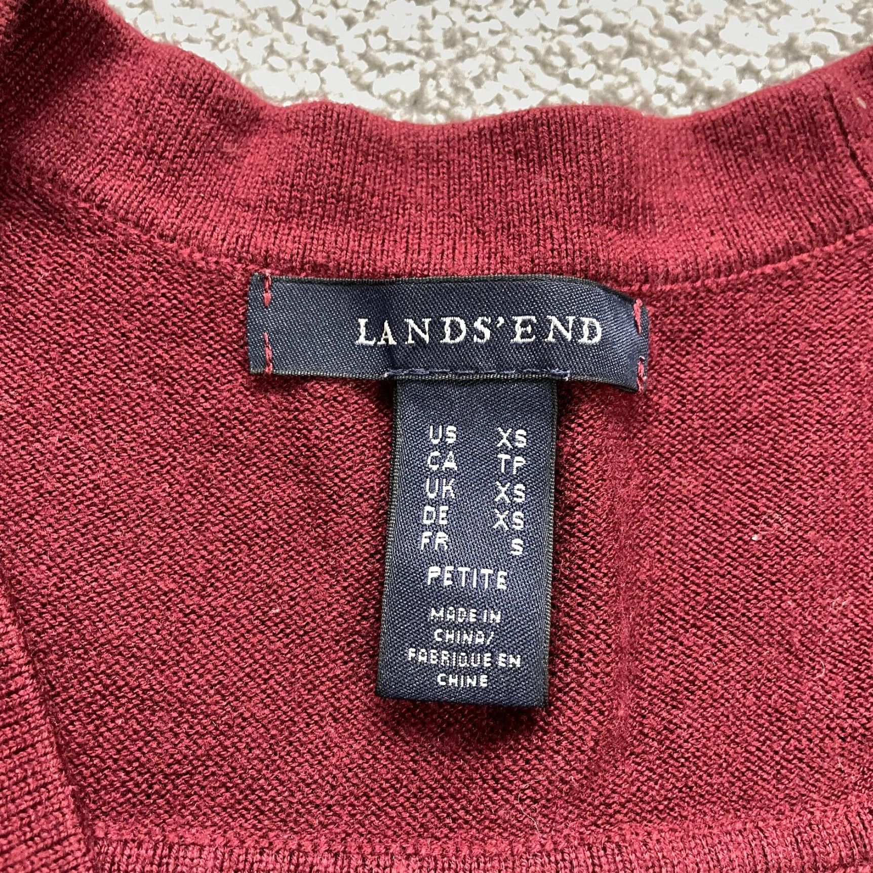 Lands' End VINTAGE Lands' End Women's Knit Cardigan Sweater XS Red Polka Dot Long Sleeve Pockets Casual Size XS / US 0-2 / IT 36-38 - 2 Thumbnail