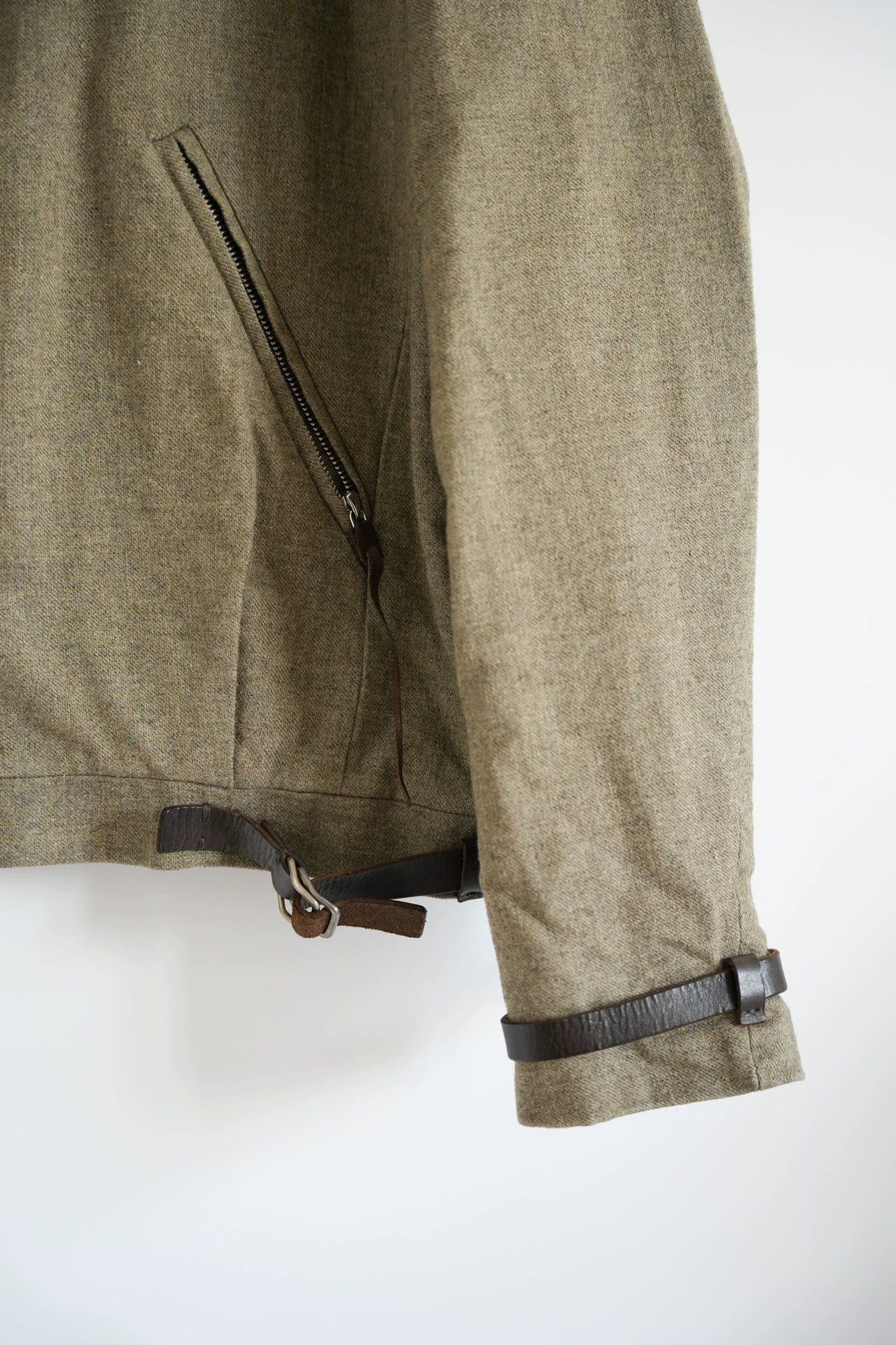 Ma+ M.A+ Silver Leather Panel Wool Zip-Up Jacket Size US L / EU 52-54 / 3 - 4 Thumbnail