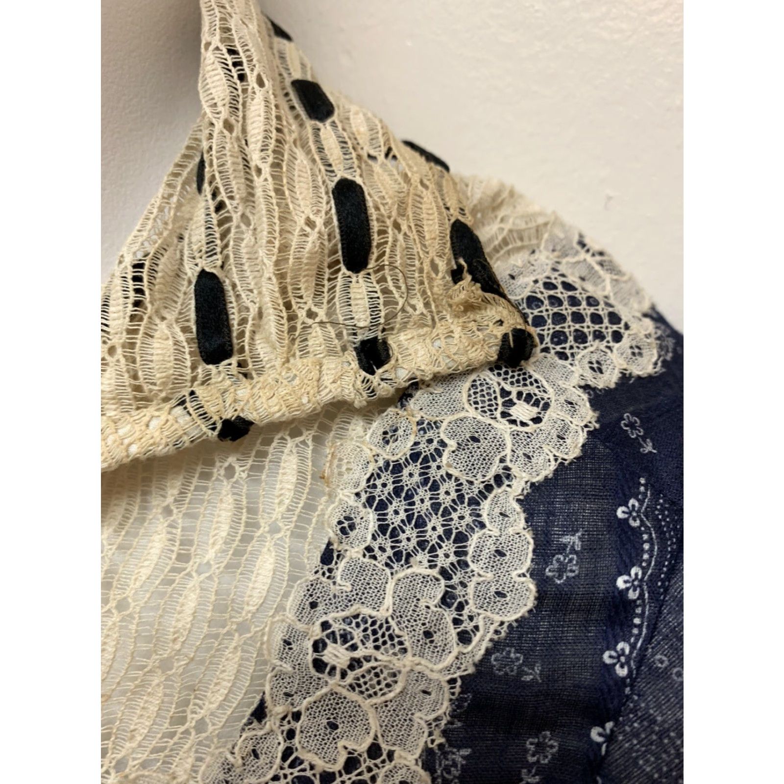 Vintage VINTAGE Antique Victorian Edwardian Dress & Top Skirt Set Long Prairie Skirt Corset Top XS/S Blue Prairie Size 4XL / US 24-26 - 5 Thumbnail