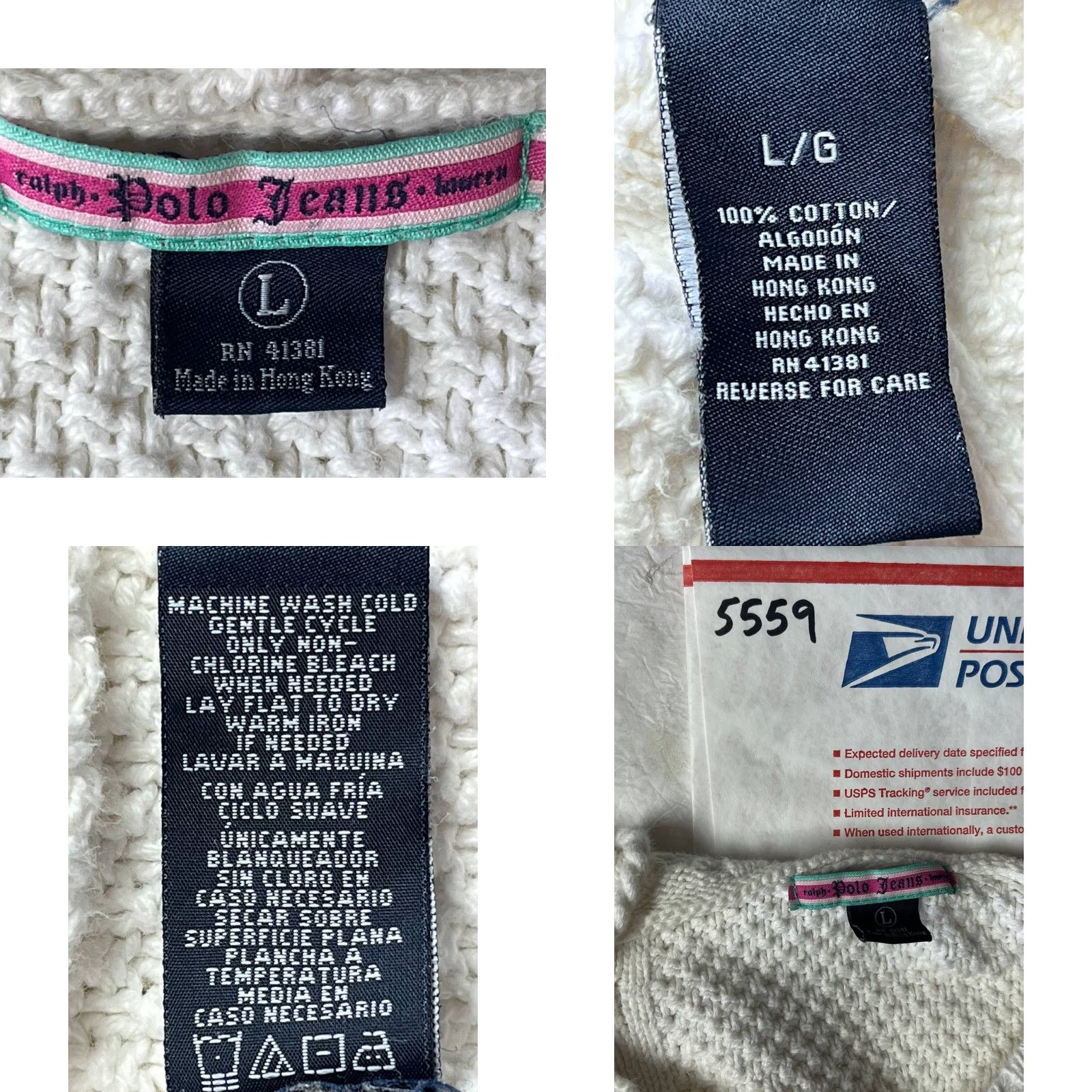 Ralph Lauren Vtg Polo Jeans Ralph Lauren Sweater White Cable Knit Hooded Pullover Women's M Size M / US 6-8 / IT 42-44 - 8 Thumbnail