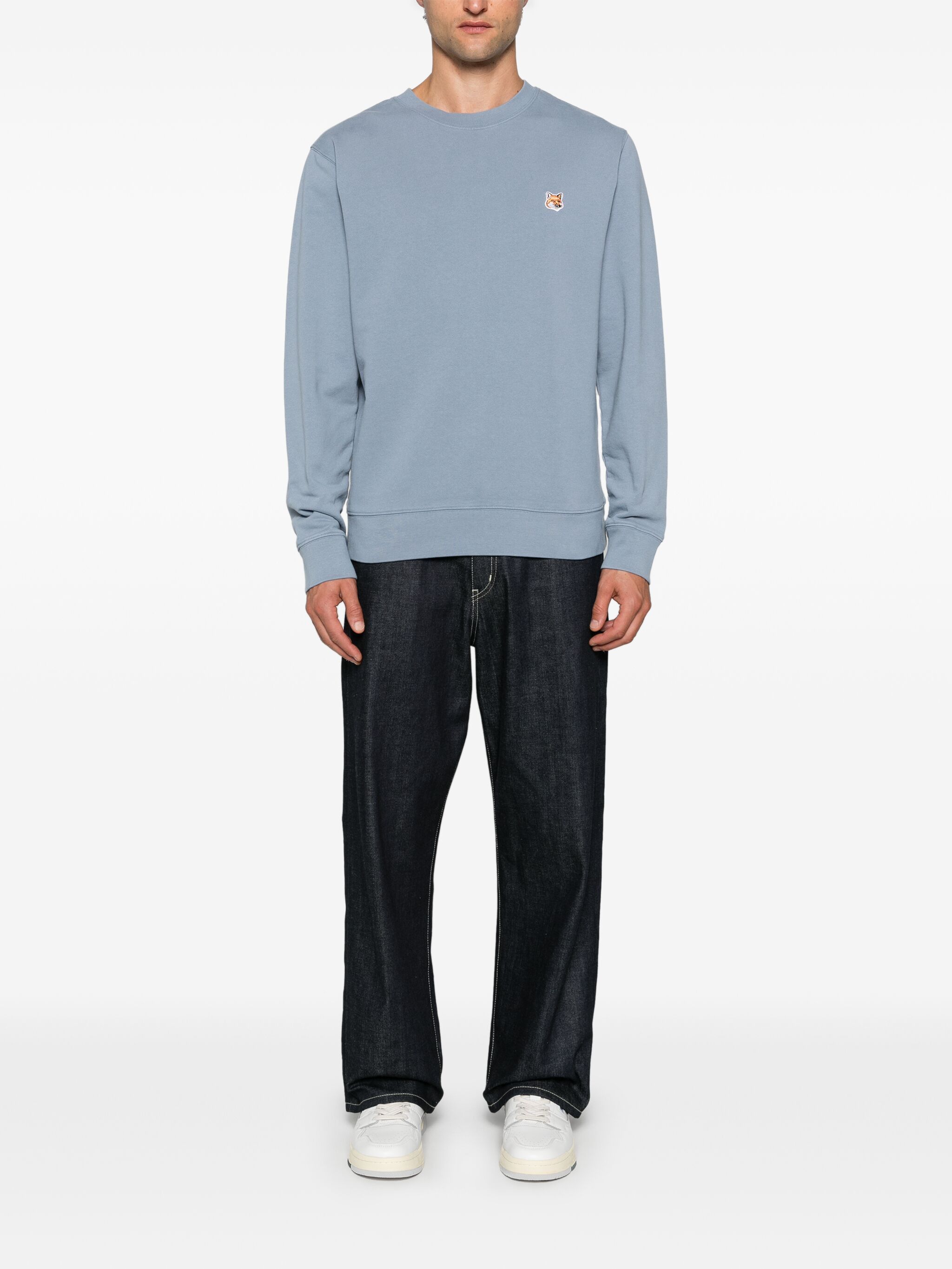 Maison Kitsune o1s22i1n1124 Fox Head Patch Sweatshirt in Light Blue Size US M / EU 48-50 / 2 - 2 Thumbnail