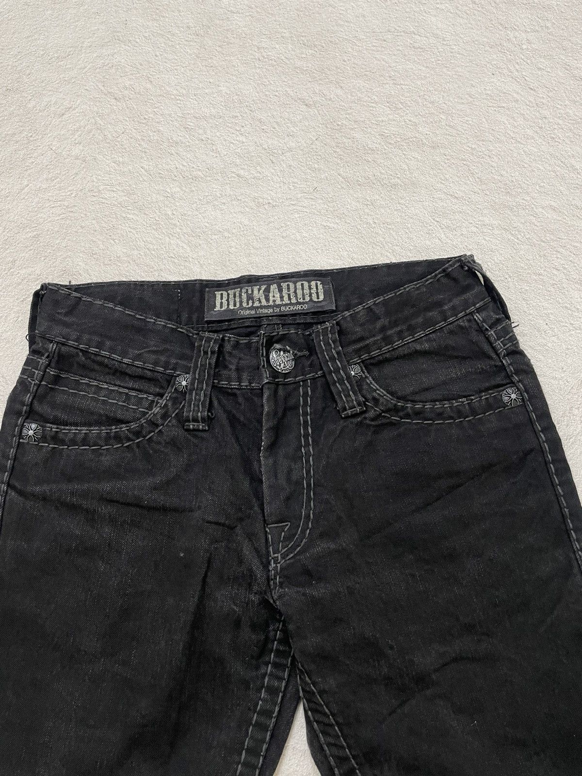 Number (N)ine 2000s Buckaroo Wash Black Denim Grunge Vkei Y2K Tornado LGB Size US 29 - 4 Thumbnail