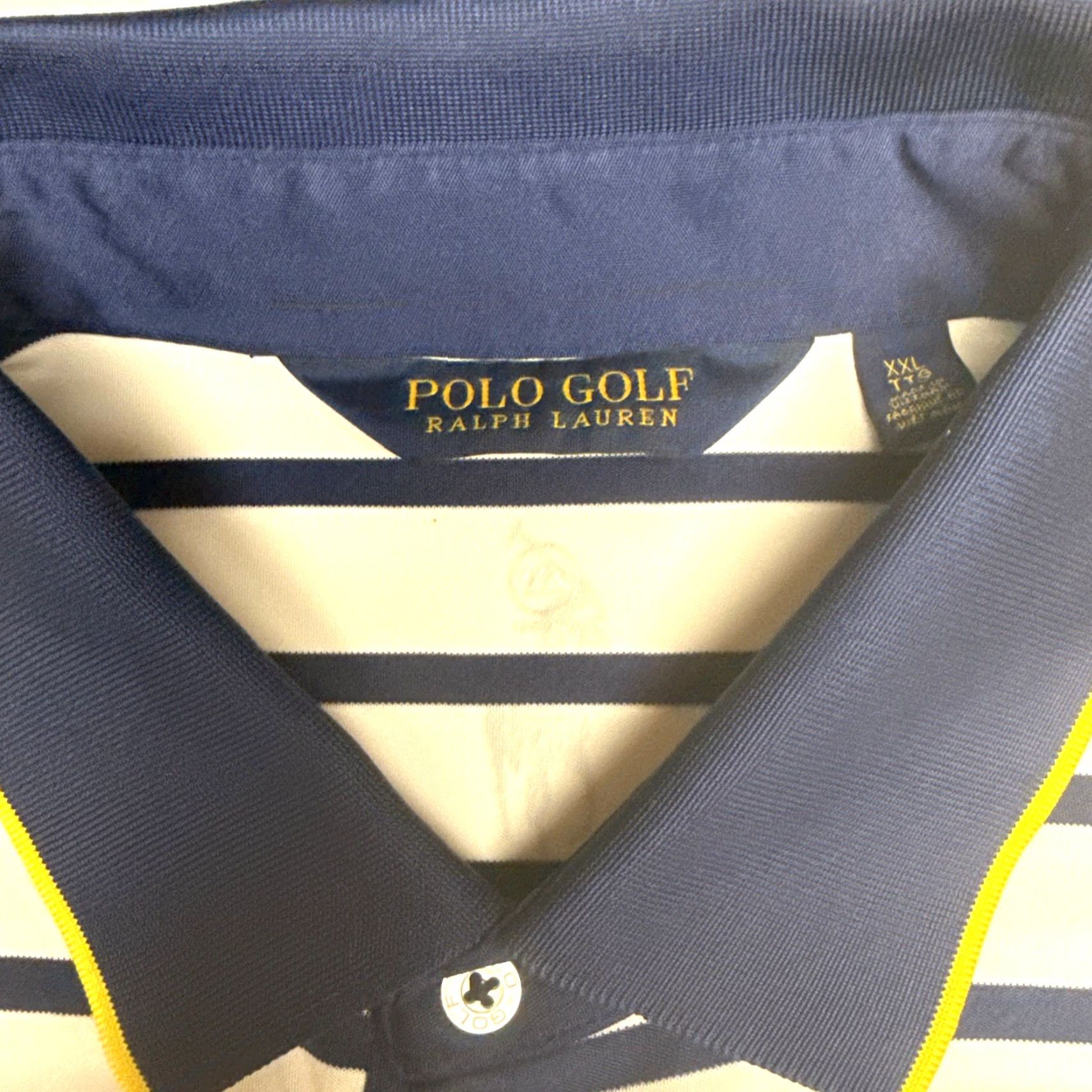 Ralph Lauren VINTAGE Polo Golf Ralph Lauren Shirt Striped Polo 2XLT Mens White 2018 PGA Championship Bellerive Men’s Big & Tall Size US XXL / EU 58 / 5 - 4 Thumbnail