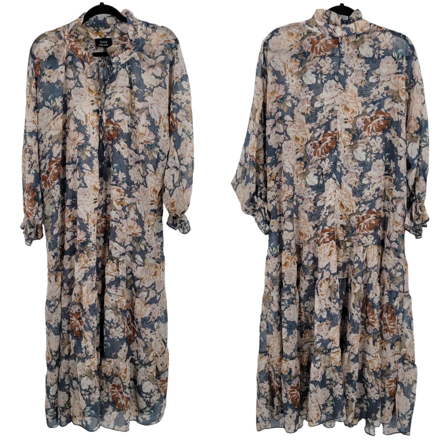 knee length dresses for ladies Hearts Aflutter Ruffle Maxi Dress Neutral Floral / XS