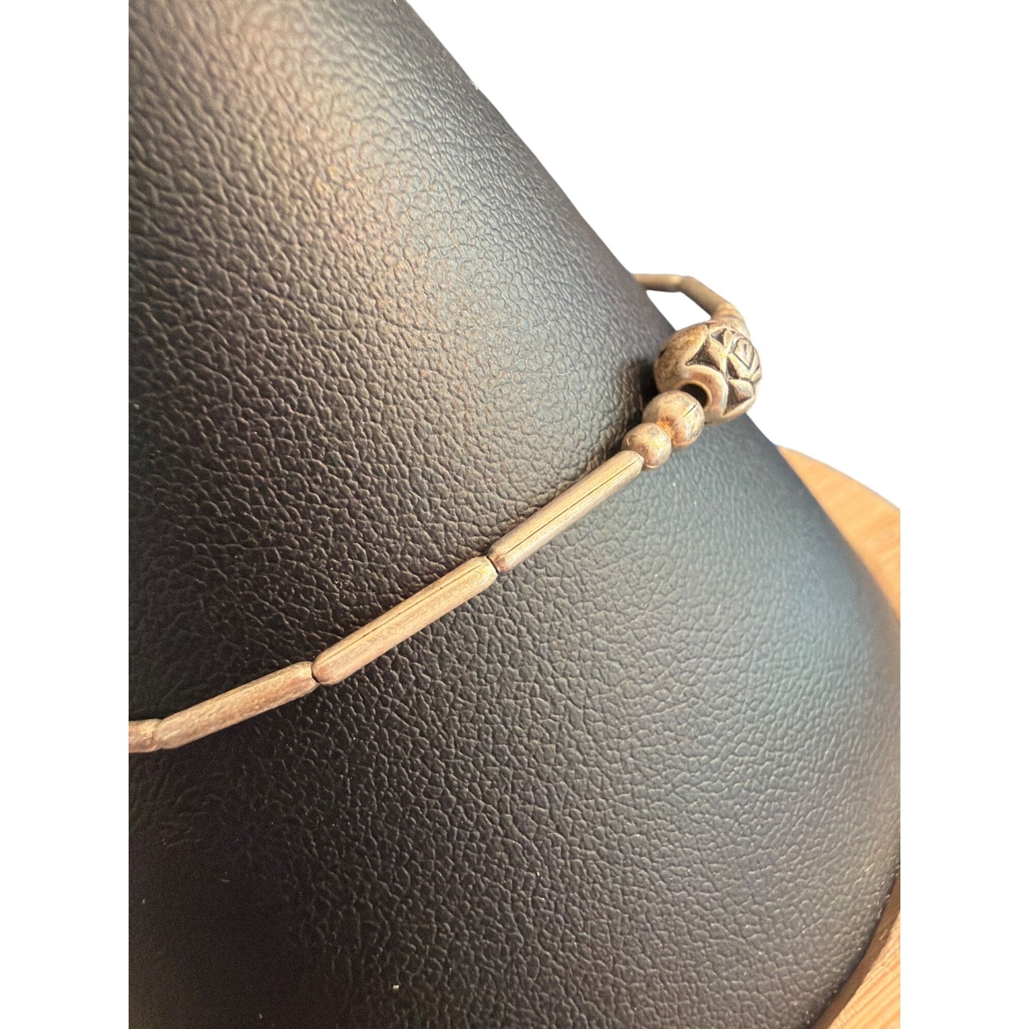 Other Silver Tone Dainty Bracelet Textured Rose Bead Screw Barrel Size ONE SIZE - 2 Thumbnail