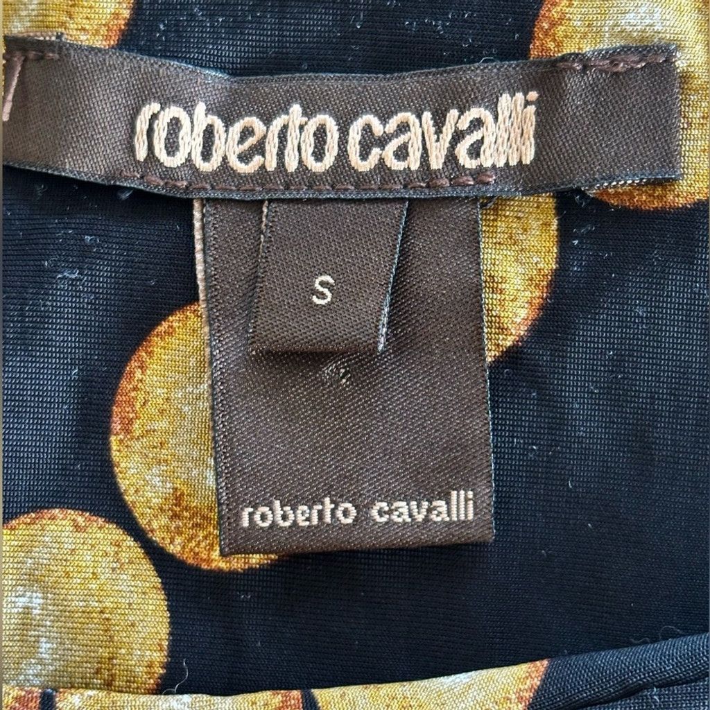 Roberto Cavalli Roberto Cavalli Gold Chain Print Dress Black Designer Mini S Size S / US 4 / IT 40 - 3 Thumbnail
