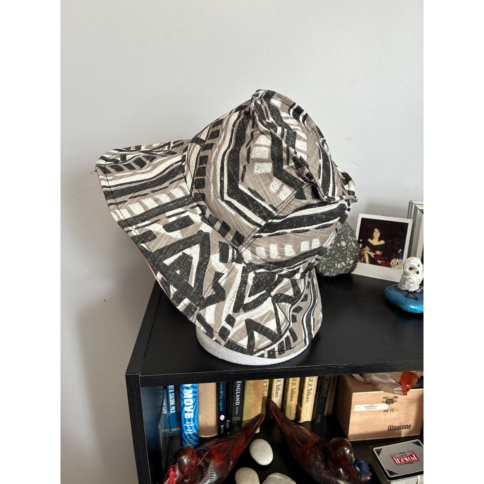 Other Bucket Hat Medium | Tribal Print with Pink Floral Lining Size ONE SIZE - 5 Thumbnail