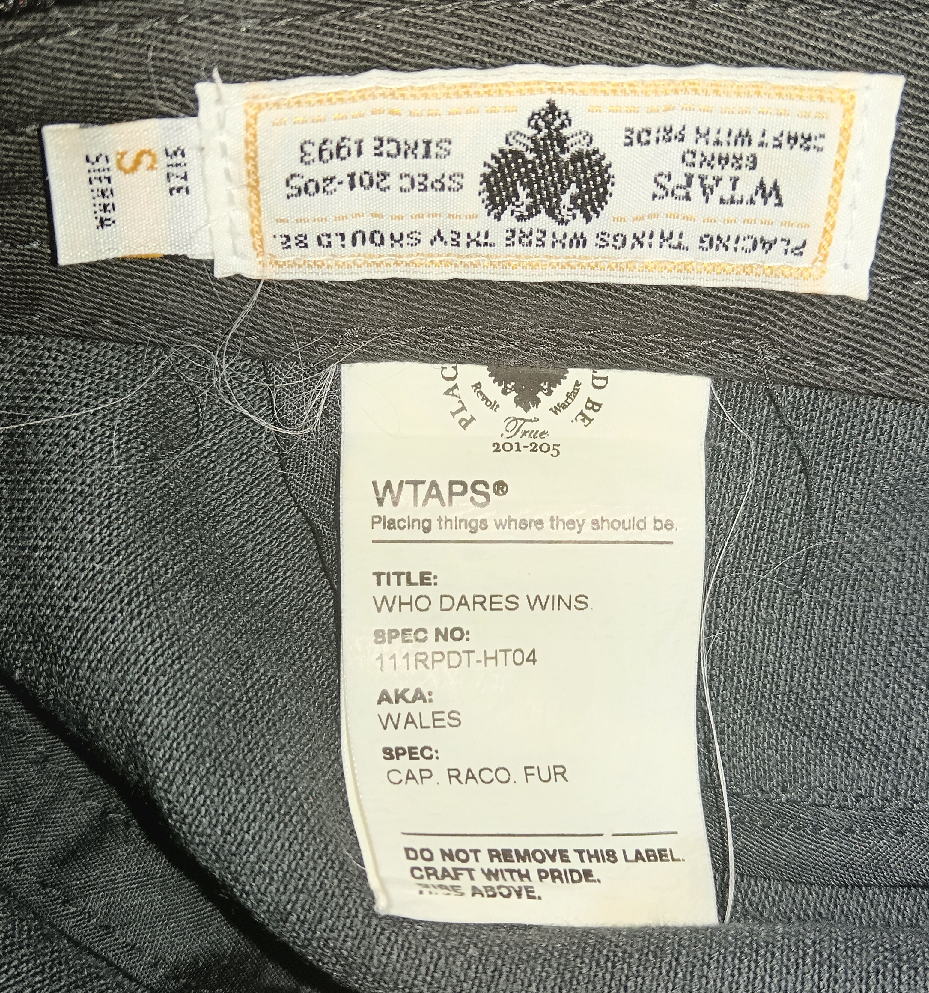 Neighborhood × Wtaps WTAPS WHO DARES WIN WALES RACO FUR BARETTA HAT Size ONE SIZE - 3 Thumbnail