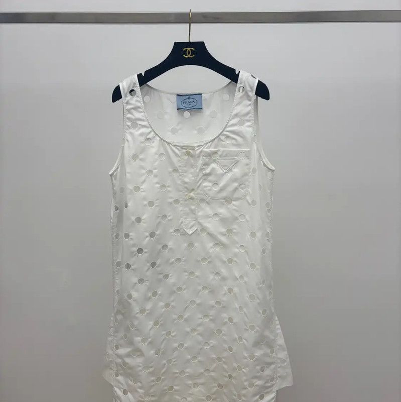Prada White Women's Dress with Cutouts