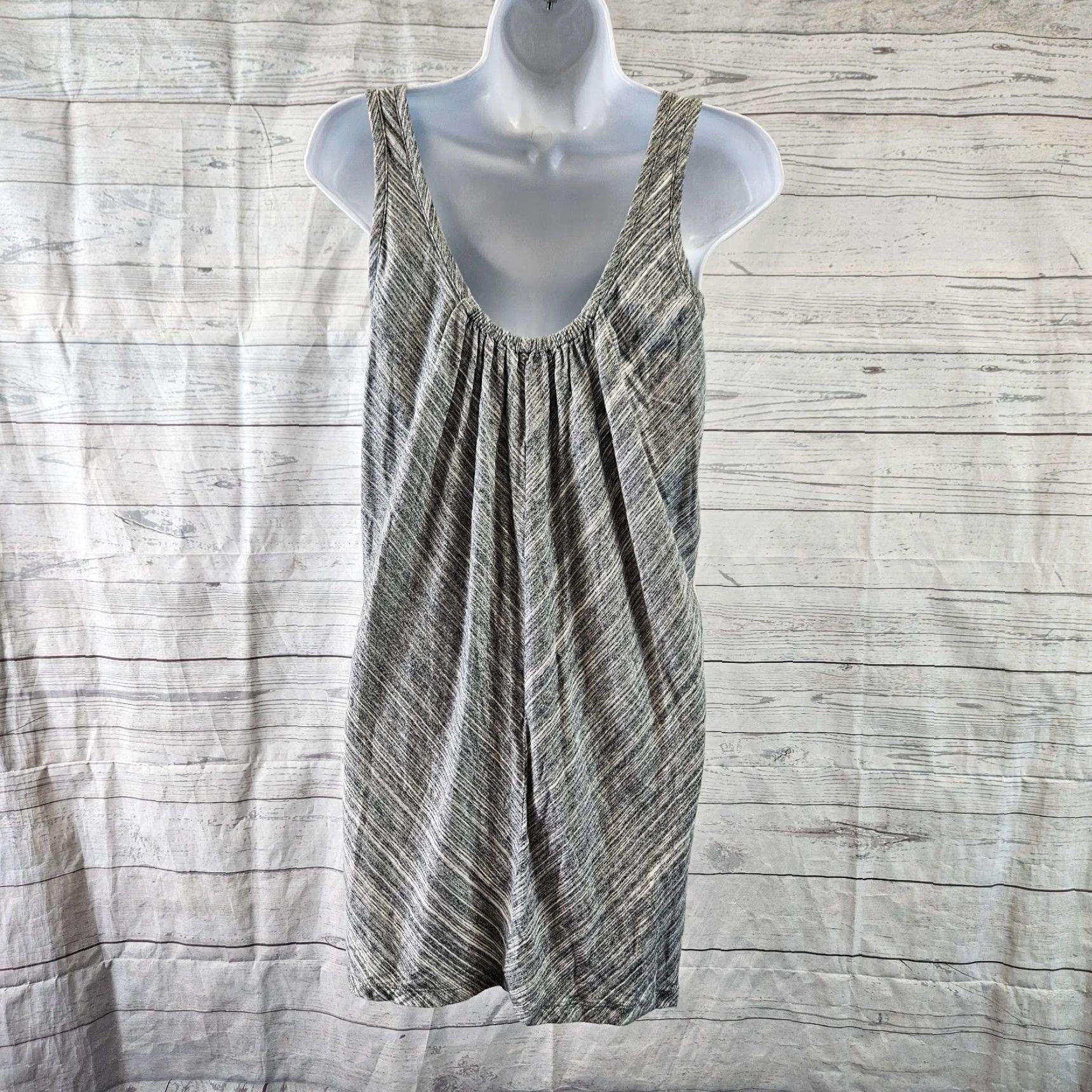 Loft VINTAGE? No. Ann Taylor LOFT Dress Womens Gray Cotton Pockets Scoop Neck Short Length Size M Casual Tank Dress Womens Medium Gray Cotton Pockets Size M / US 6-8 / IT 42-44 - 4 Thumbnail