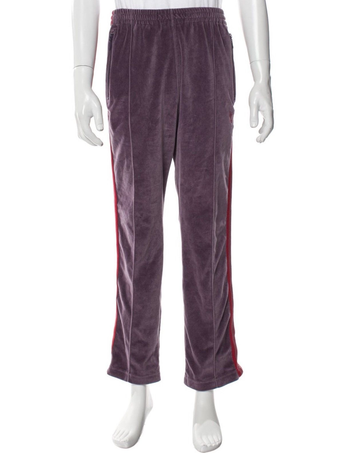 Needles Needles Striped Velour Lounge Bottoms Pants Purple Red Size US 31 - 1 Thumbnail