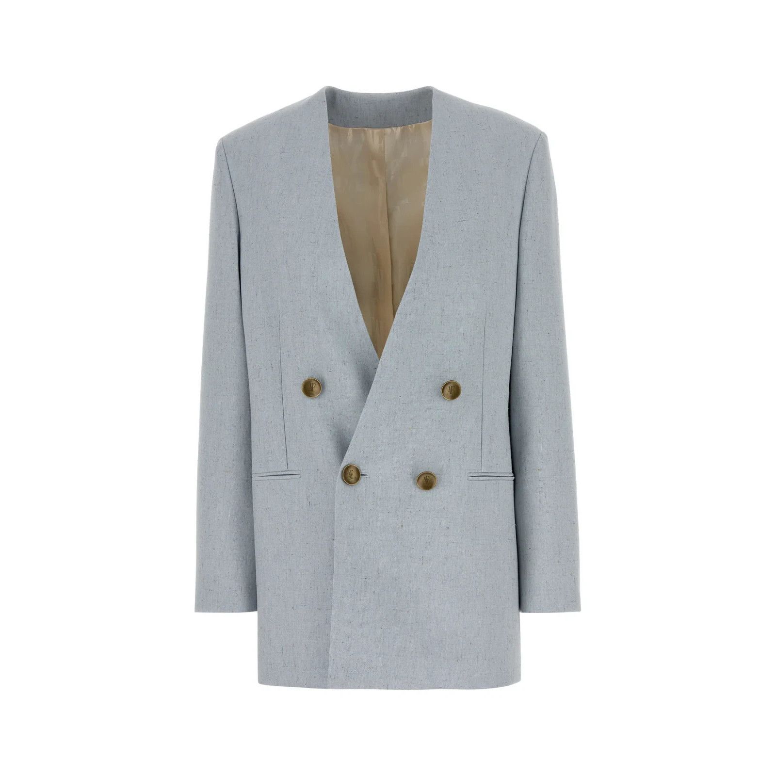 Alberta Ferretti ALBERTA FERRETTI Melange Light-Blue Jersey Blazer New & Auth Size L / US 10 / IT 46 - 1 Thumbnail