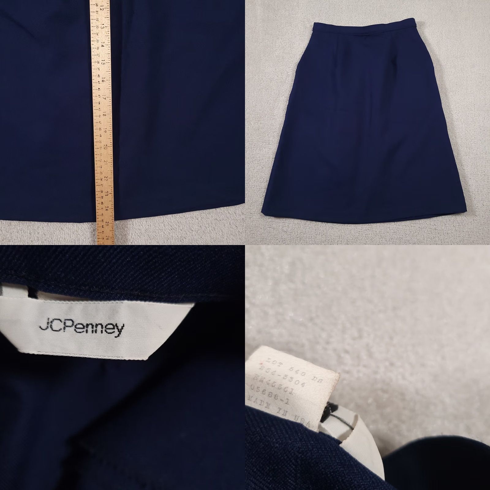 Penn VINTAGE JC Penny Skirt Women's 14 Blue Pockets USA Made 80s 90s Size 36" / US 14 / IT 50 - 8 Thumbnail