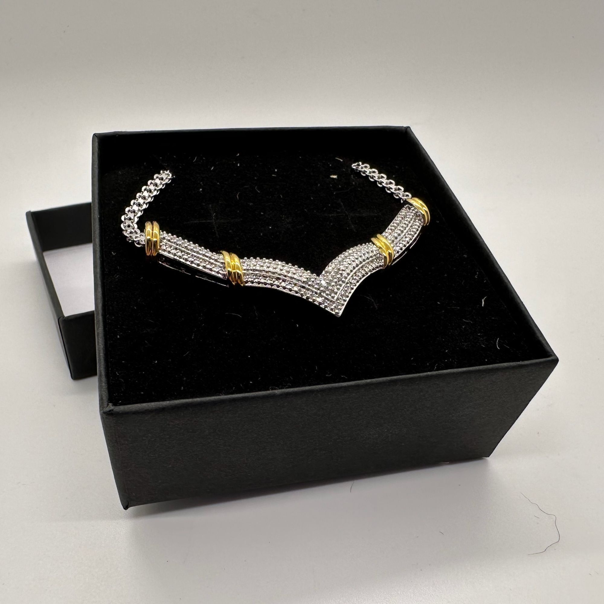 Other Beautiful Diamond Accented Chevron Wings Evening Necklace - Size ONE SIZE - 3 Thumbnail