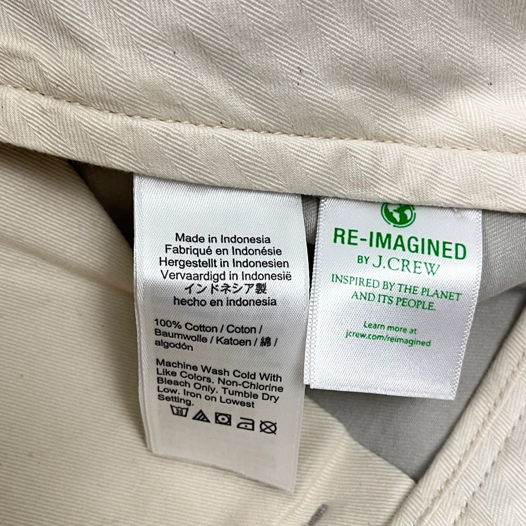 J.Crew J. Crew Oarsman Chino Pants Mens 35 x 27 Beige Straight 5-Pocket Flat Front Regular Size US 35 - 3 Thumbnail