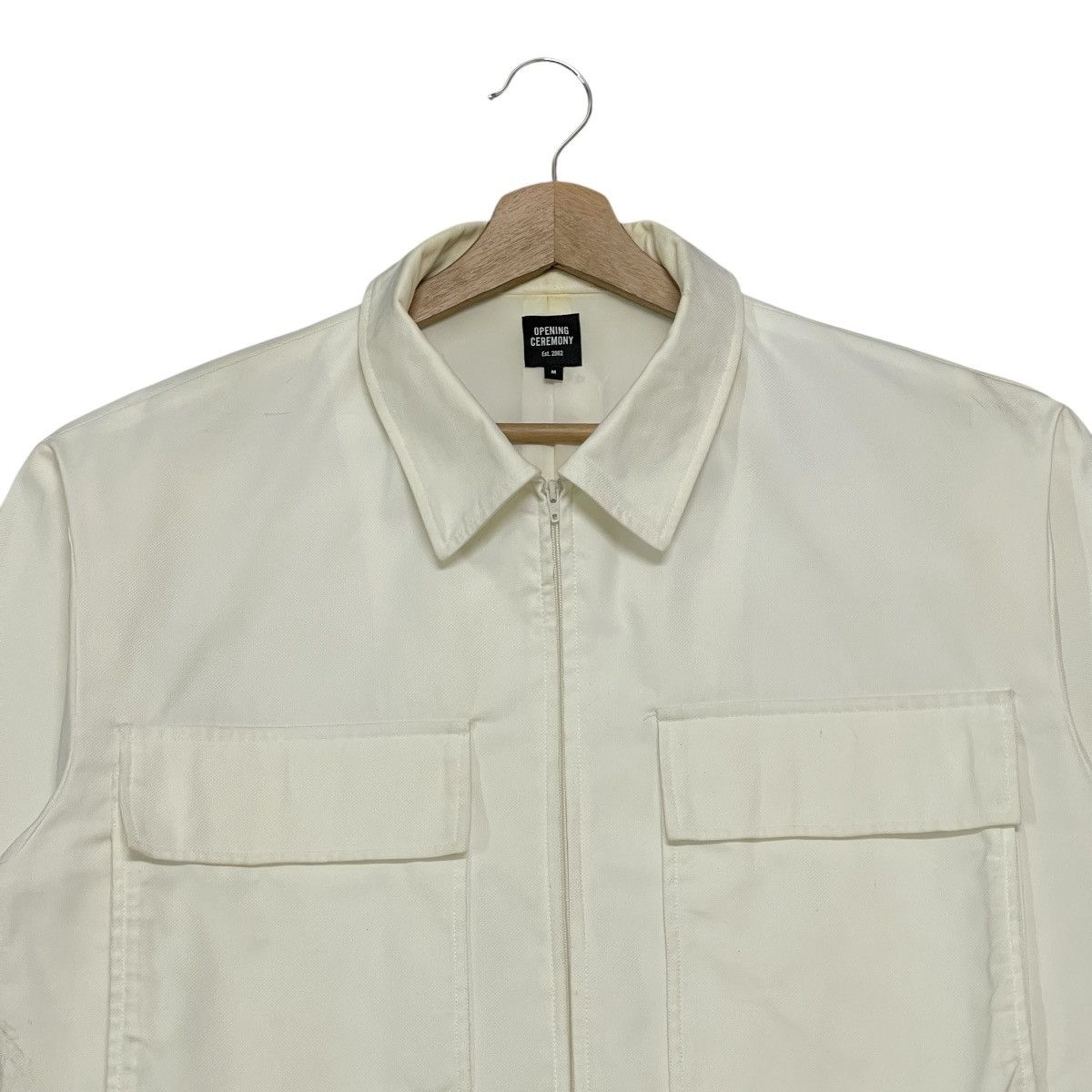 Opening Ceremony Opening Ceremony Off White Minimalist Cropped Zip-Up Jacket Size US M / EU 48-50 / 2 - 6 Thumbnail