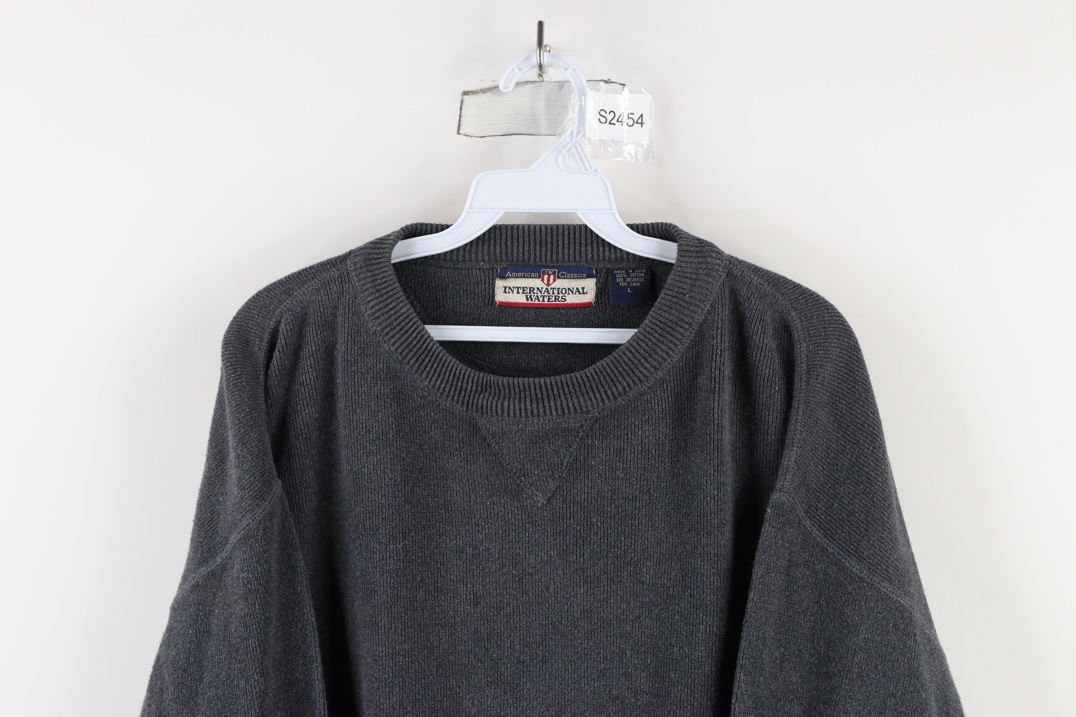 Vintage Vintage 90s Streetwear Distressed Cotton Knit Sweater Gray Size US L / EU 52-54 / 3 - 2 Thumbnail