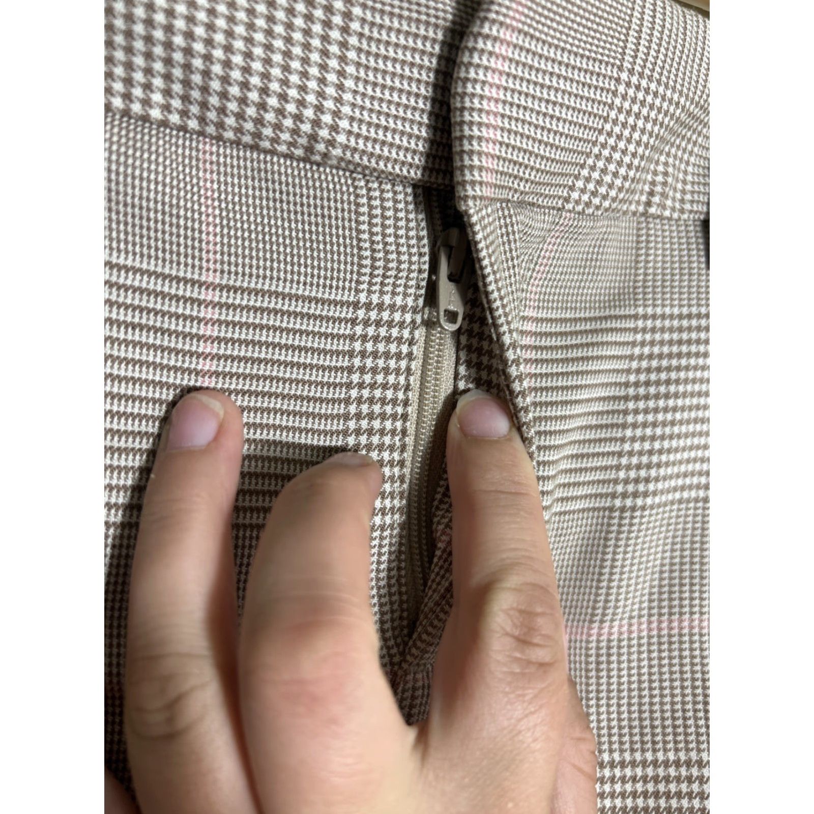 Banana Republic Banana Republic Sloan Fit Pant Womens 2P Beige Glen Plaid Slim Ankle Houndstooth - Cotton Blend, Slim, Flat Front, Mid Rise, 24in Inseam, Zip, Casual Size 26" / US 2 / IT 38 - 6 Thumbnail