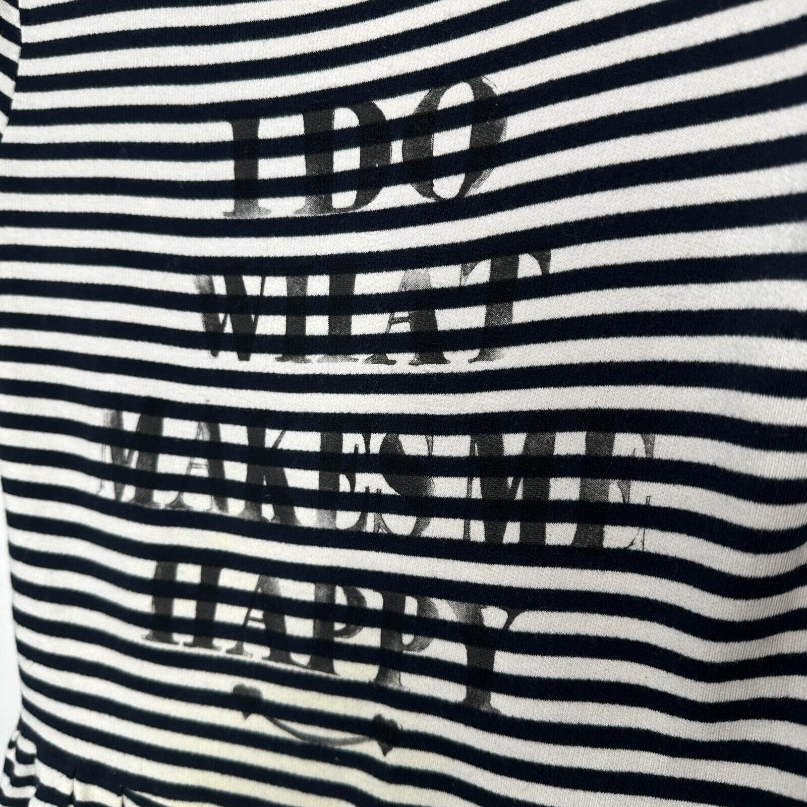 Other MNG Mango Black Stripe I Do What Makes Me Happy Ruffle Tee S Size S / US 4 / IT 40 - 5 Thumbnail