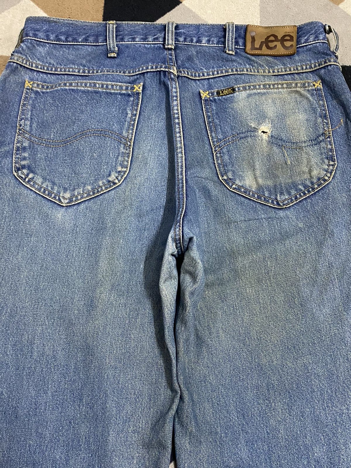 Lee Vintage Lee Mud Wash Distressed Loose Jeans Size US 33 - 4 Thumbnail