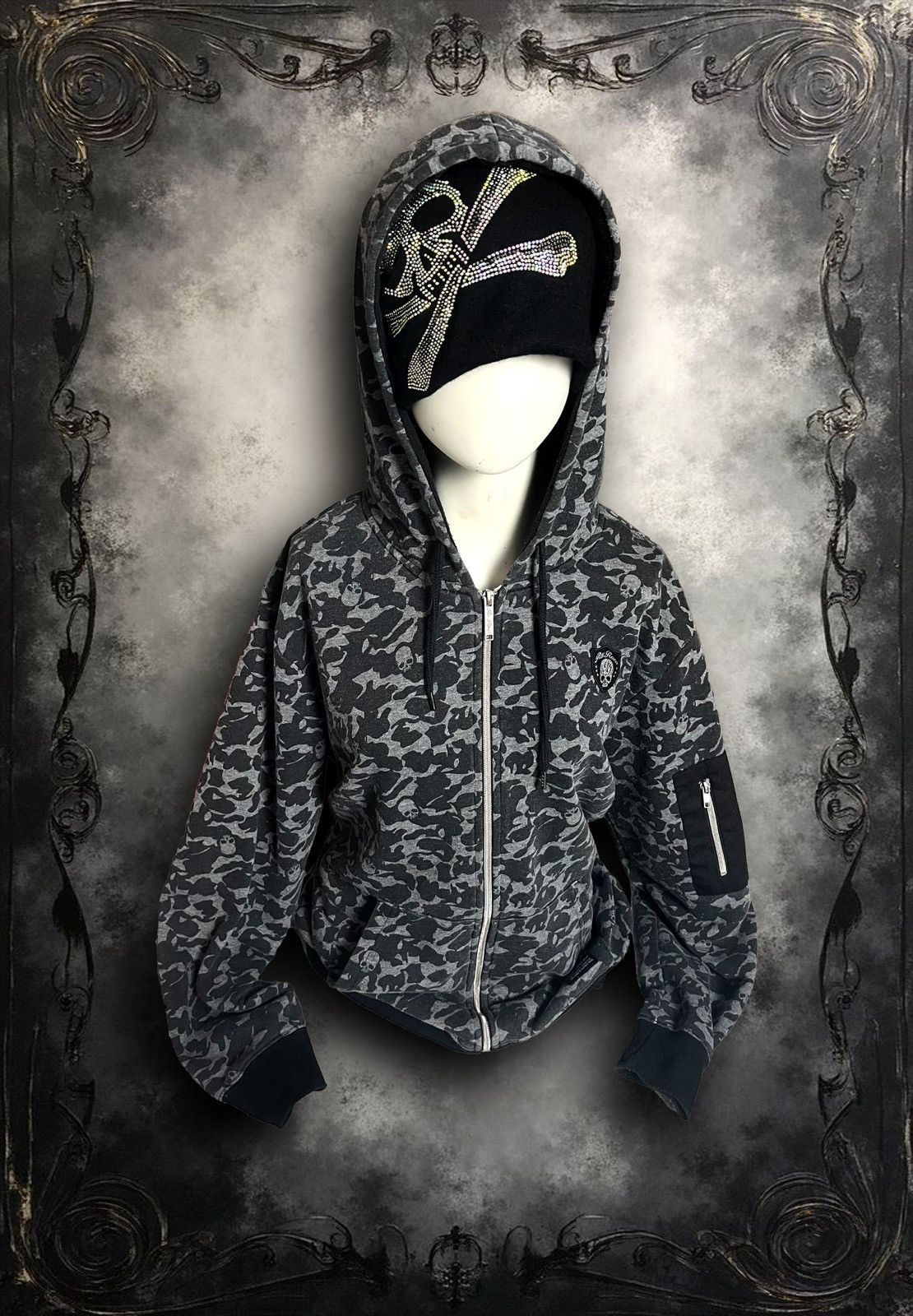 Roen Roen Skull Camouflage Hoodie Size US XL / EU 56 / 4 - 1 Thumbnail