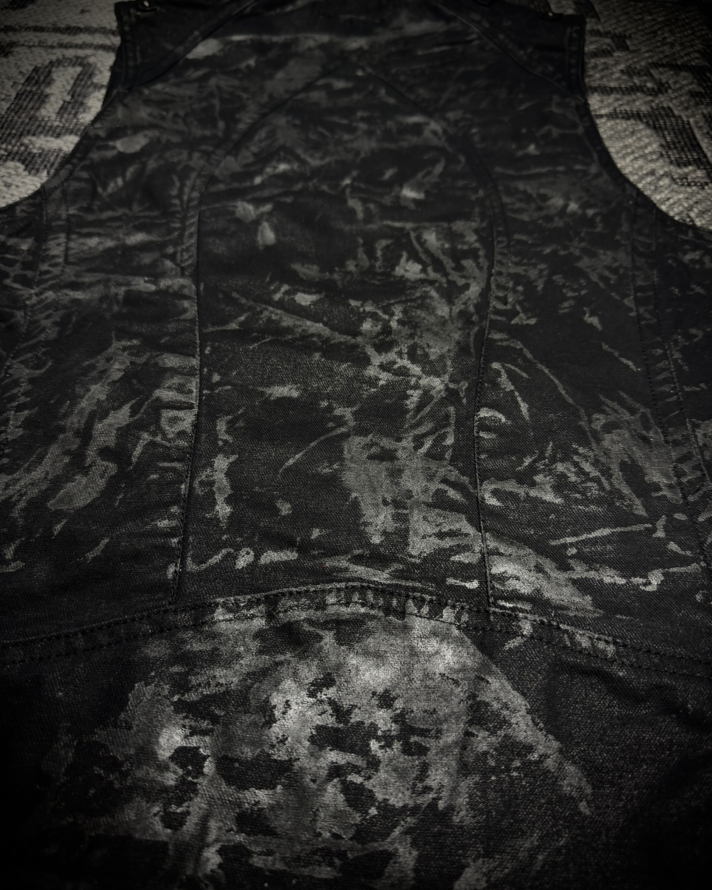 Japanese Brand Midas Coated Splatter Multi-Zip Biker Vest Size US S / EU 44-46 / 1 - 8 Thumbnail